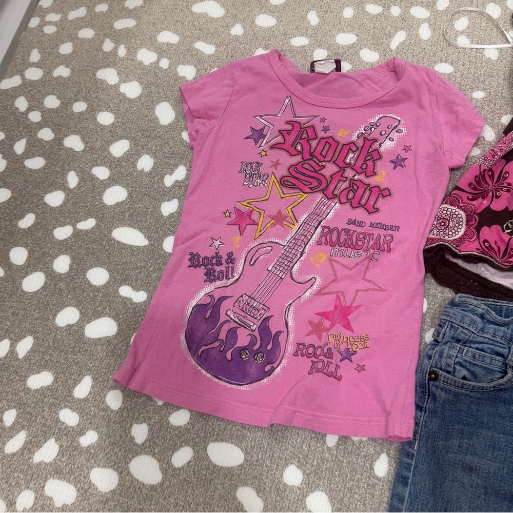 Vintage y2k lot girls tee jeans bedazzled embroidered polo halter tank top - Picture 5 of 14